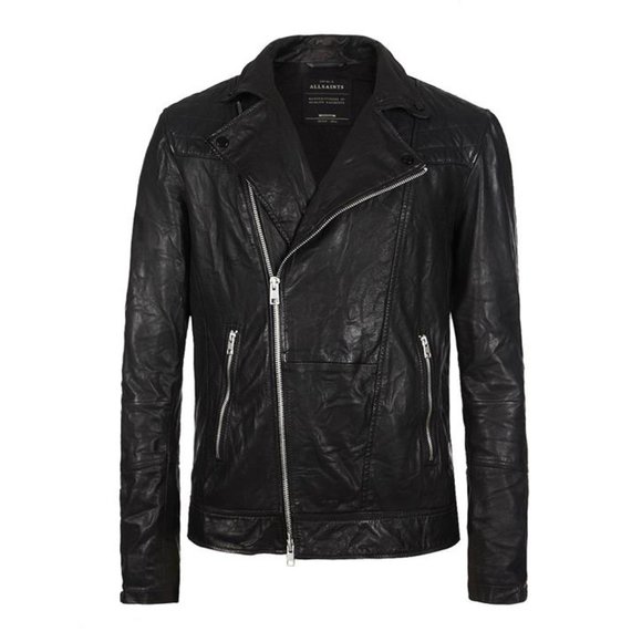 All Saints Kushiro Men's Small Leather Jacket - Like New - Picture 2 of 5